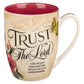 Christian Art Gifts Ceramic Coffee & Tea Mug: Trust in the Lord - Proverbs 3:5 Inspirational Bible Verse, Maroon, 12 Oz.